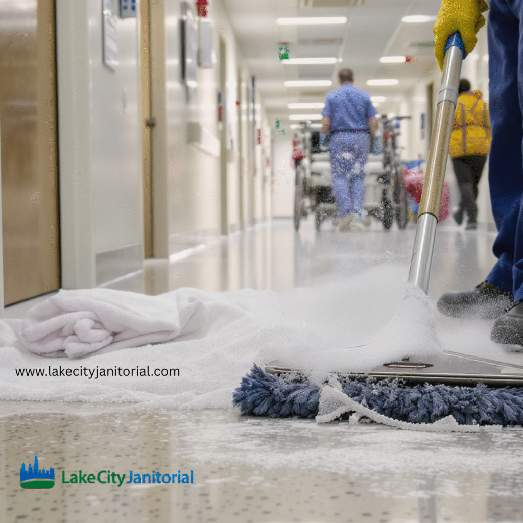 commercial floor cleaning image of human