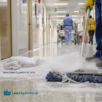 commercial floor cleaning image of human