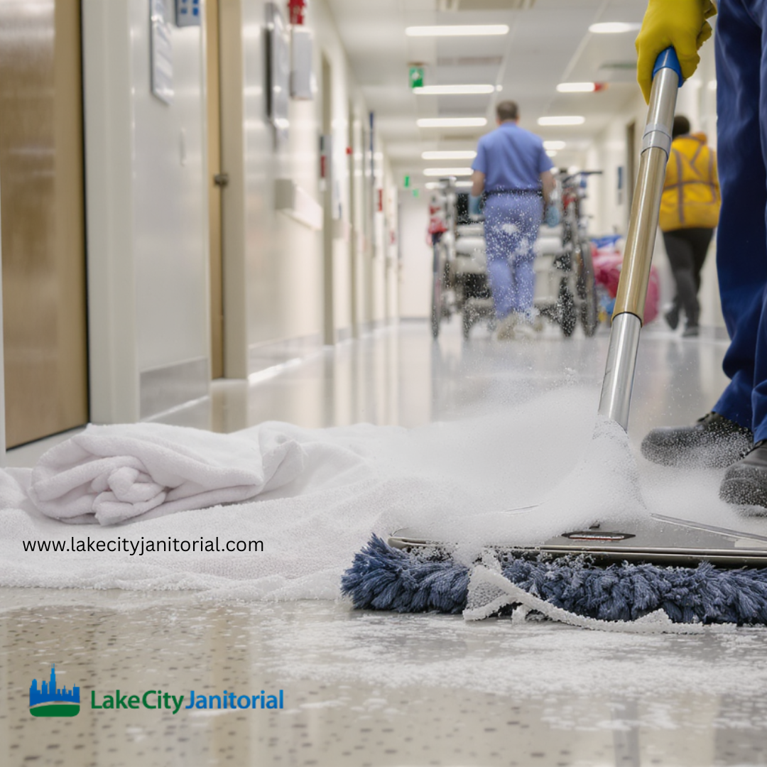 commercial floor cleaning image of human