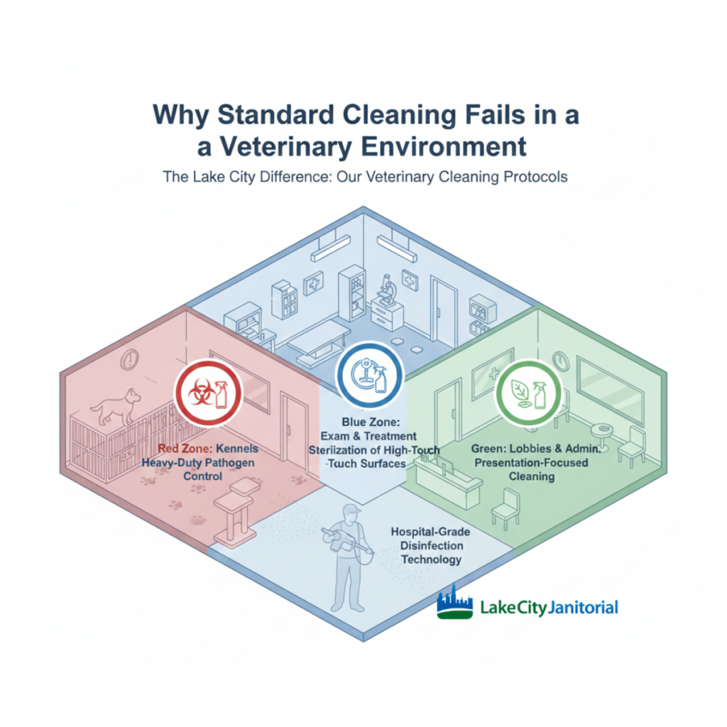 Deep cleaning and disinfection of veterinary kennels to reduce parvovirus and kennel cough transmission
